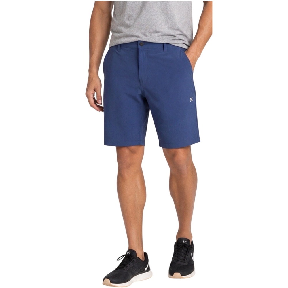 NWT Hurley Men Blue Hybrid Shorts Reg. Fit Water Repellent 4-Way Stretch Size 38
